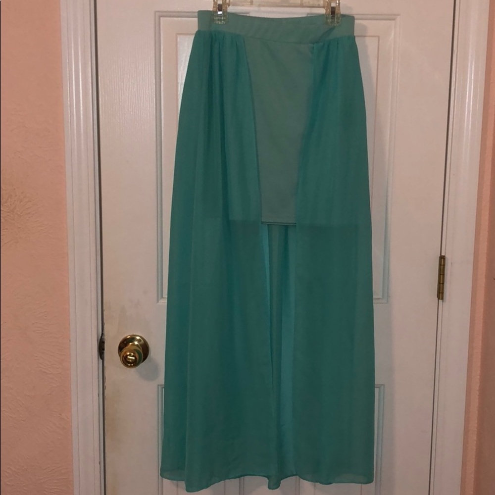 Charlotte Russe turquoise maxi skirt